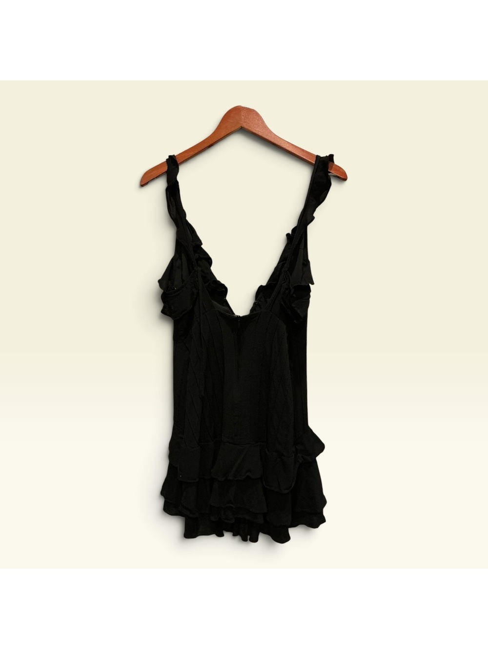 Free People Black Ruffled One-Piece Dress